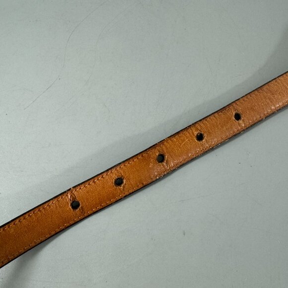 Authentic Vintage Coach # 2802 Brown Leather Slim Belt, Size 32/80 - Picture 7 of 11